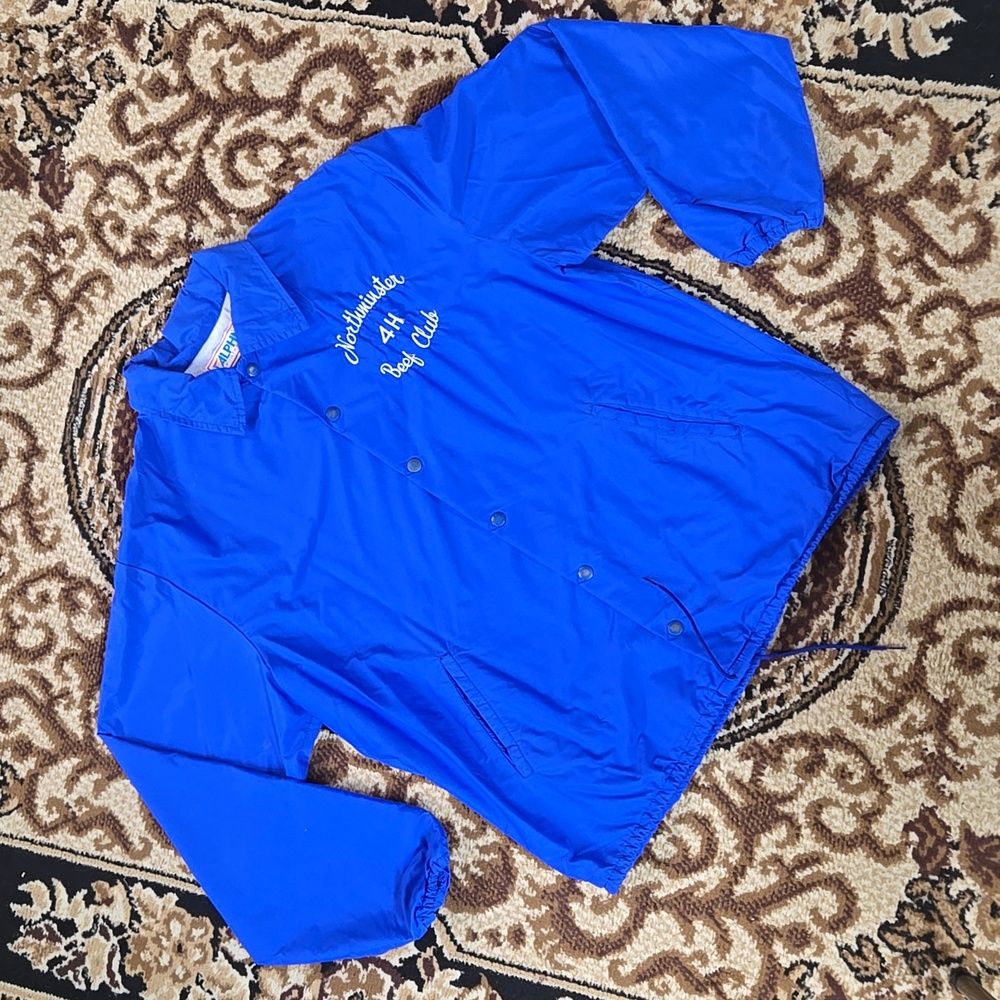 Retro 80s 90s Blue Windbreaker Jacket Northminster 4H Beef Club 1980 1990